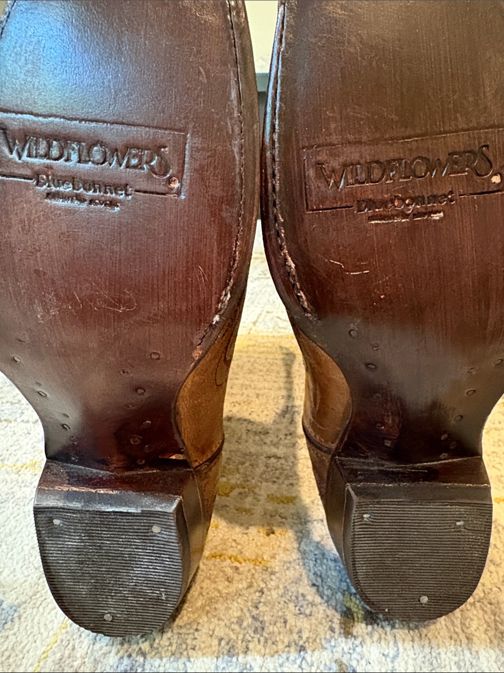 Wildflowers Bluebonnet Rose Cowboy Boots 7.5 - Picture 3 of 6